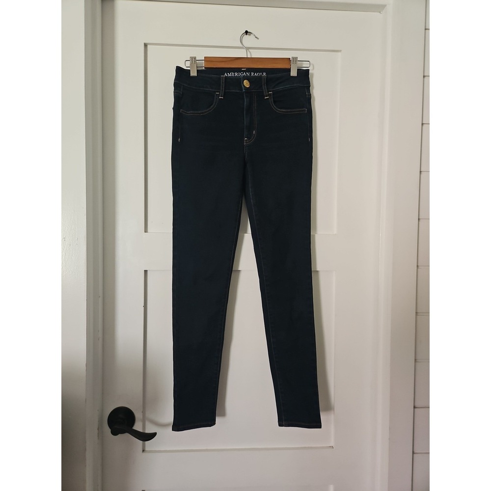 American Eagle Outfitters Dark Indigo Skinny Jegging Jeans 6 Regular Stretch - Picture 2 of 12
